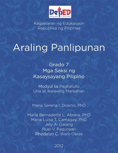K TO 12 GRADE 7 LEARNING MODULE IN ARALING .